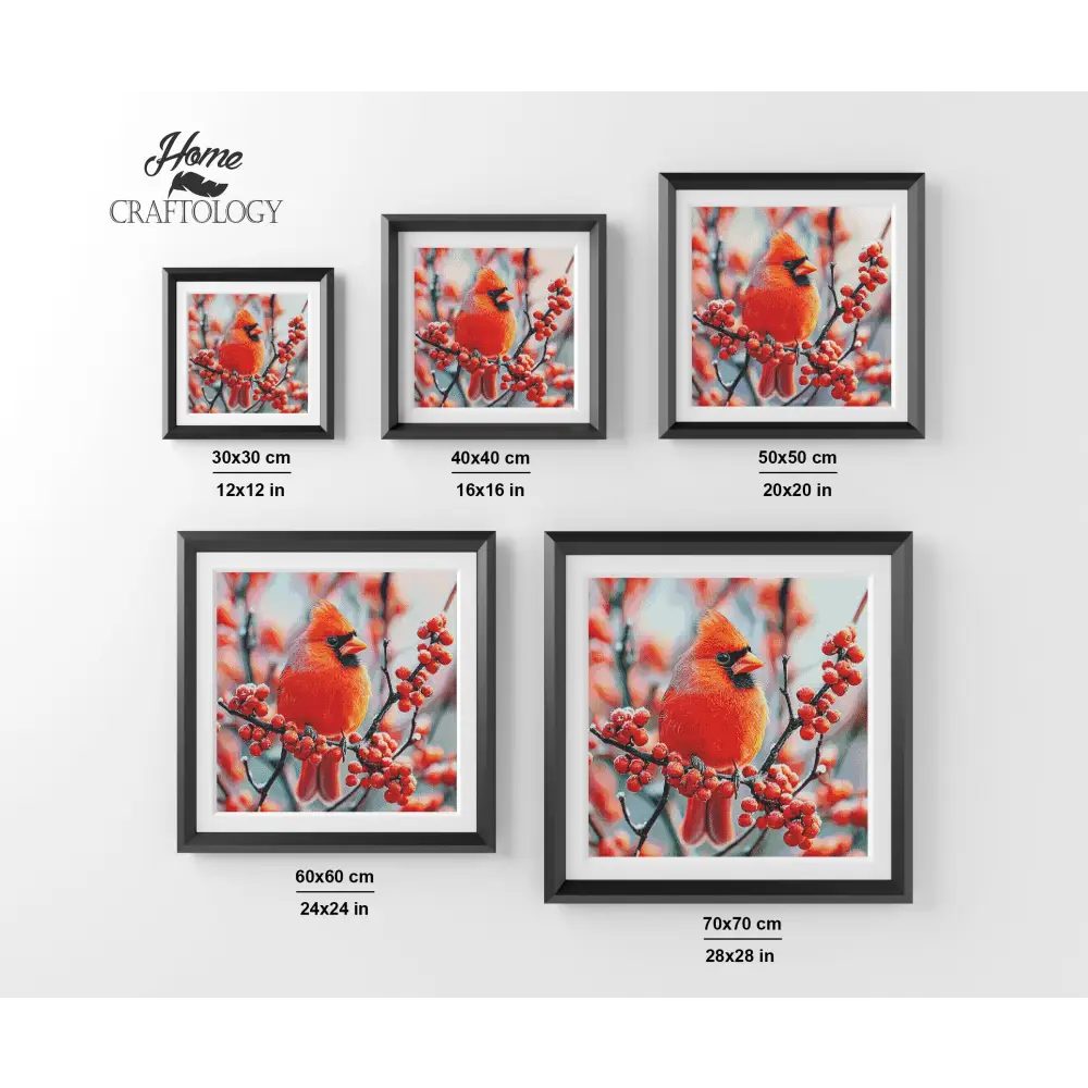 New! Red Cardinal Bird - Exclusive Premium Diamond Painting Kit - Diamond Painting Kit