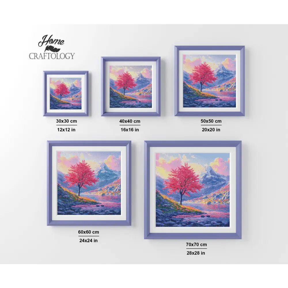 New! Single Pink Tree - Exclusive Premium Diamond Painting Kit - Diamond Painting Kit