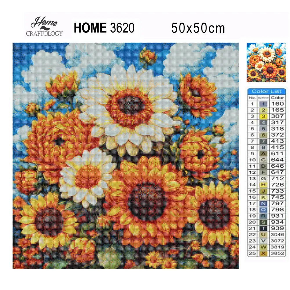 New! Sunflower Clouds - Exclusive Premium Diamond Painting Kit - Diamond Painting Kit