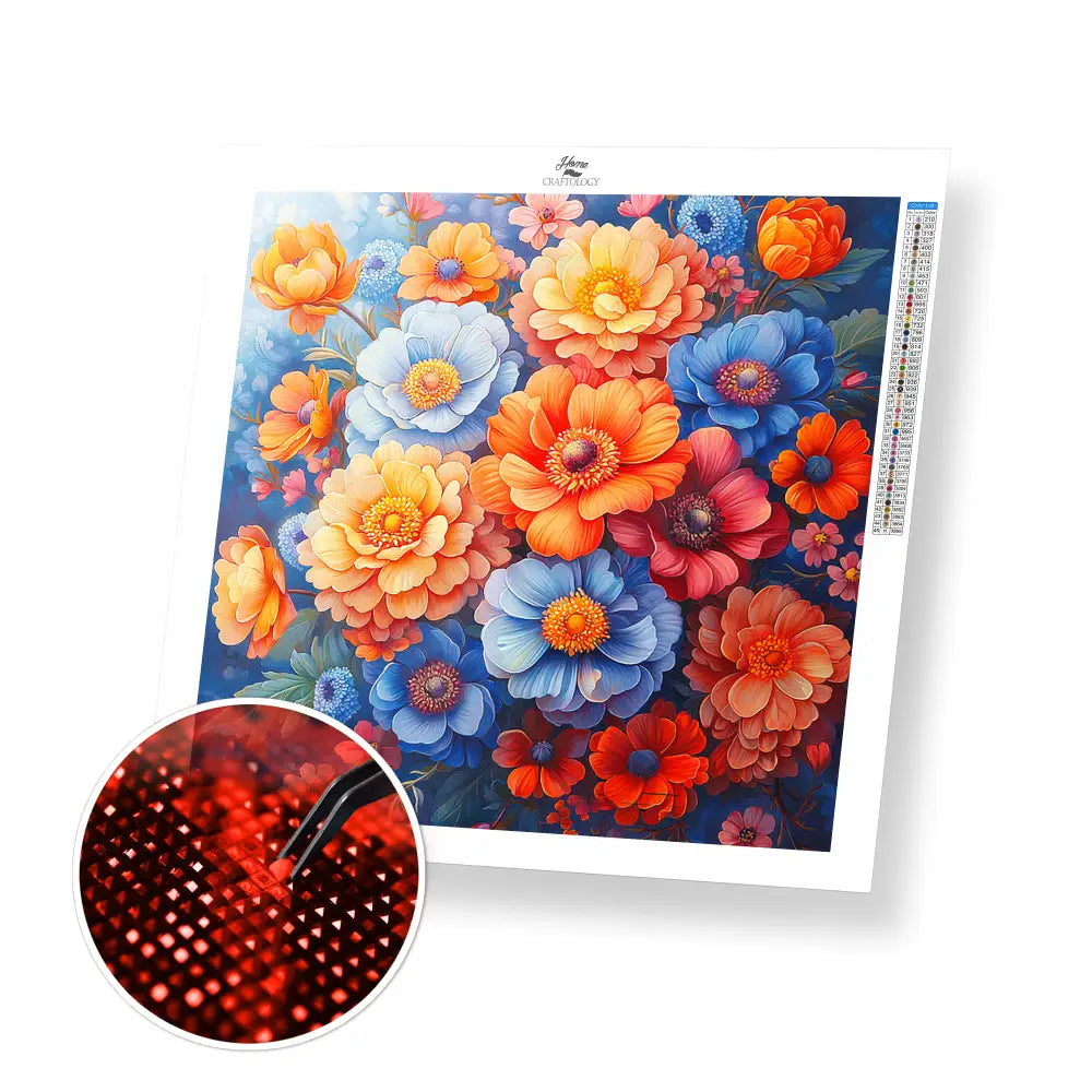 New! Warm and Beautiful Flowers - Exclusive Premium Diamond Painting Kit - 30x30cm / 12x12’’ / Square (Most Popular)