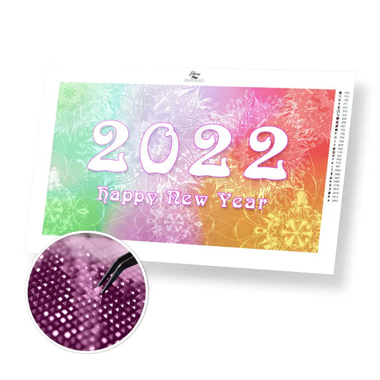 New Year Mandala - Premium Diamond Painting Kit - 35x20cm / 14x8’’ / Square (Most Popular) - Diamond Painting Kit