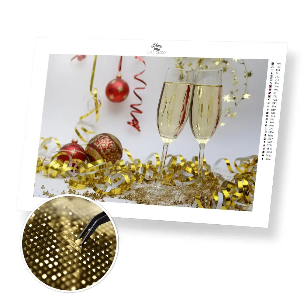 New Year Things - Premium Diamond Painting Kit - 45x30cm 18x12’’ / Square (Most Popular) - Diamond Painting Kit