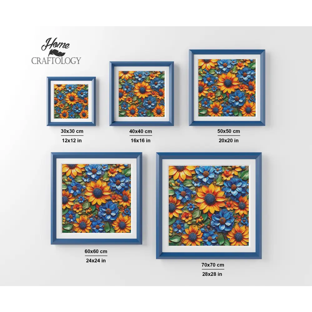 New! Yellow and Blue Sunflowers - Exclusive Premium Diamond Painting Kit - Diamond Painting Kit