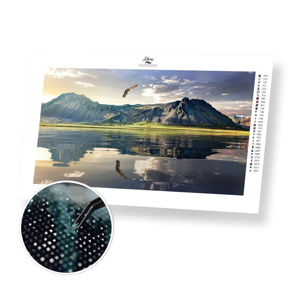 New Zealand Mountains - Premium Diamond Painting Kit - 55x30cm / 22x12’’ / Square (Most Popular) - Diamond Painting Kit
