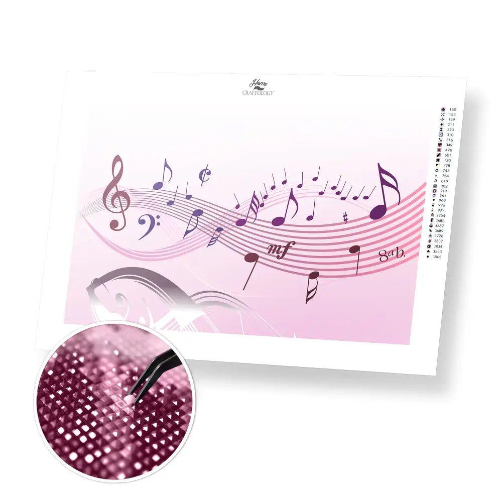 Notes and Melody - Premium Diamond Painting Kit - 45x30cm / 18x12’’ / Square (Most Popular) - Diamond Painting Kit