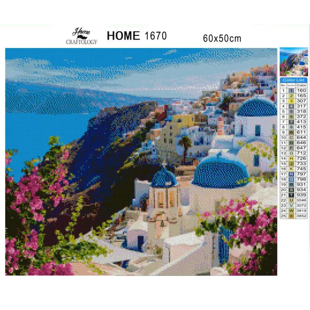 Oia Village Santorini - Exclusive Premium Diamond Painting Kit - Diamond Painting Kit
