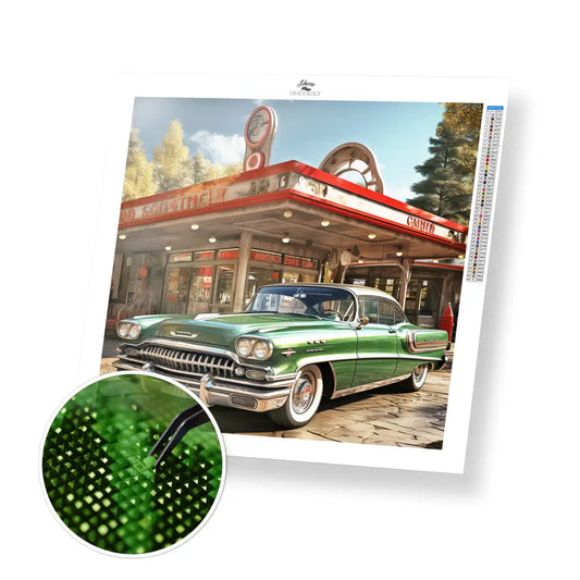 Old School Car - Exclusive Premium Diamond Painting Kit - 30x30cm / 12x12’’ / Square (Most Popular) - Diamond Painting