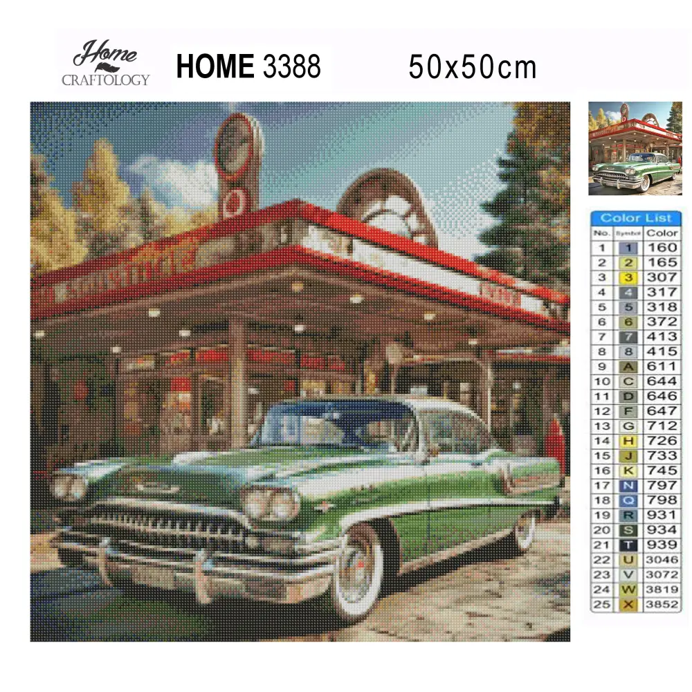 Old School Car - Exclusive Premium Diamond Painting Kit - Diamond Painting Kit