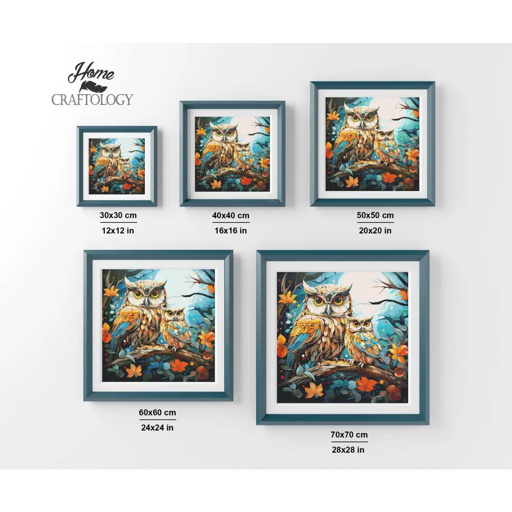Owl Family - Exclusive Premium Diamond Painting Kit - Diamond Painting Kit