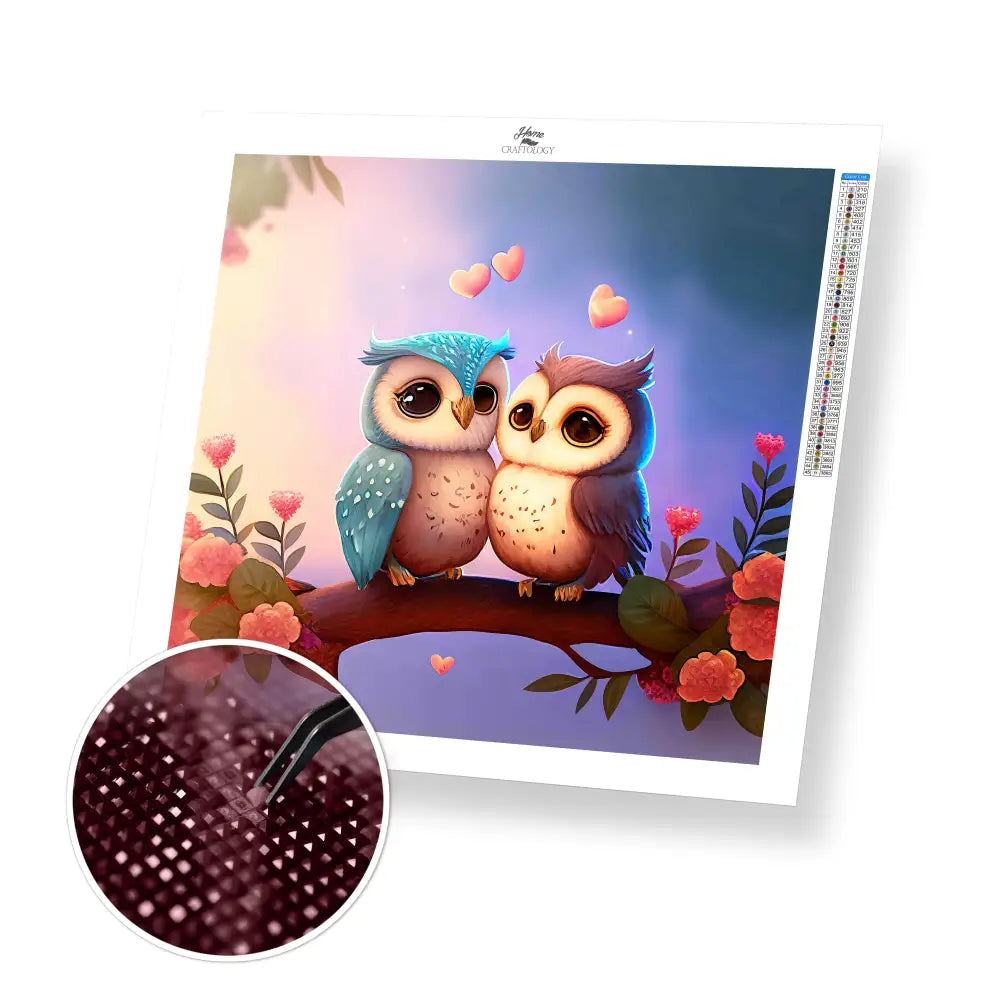 Owl Lovers - Premium Diamond Painting Kit - 30x30cm / 12x12’’ / Square (Most Popular) - Diamond Painting Kit