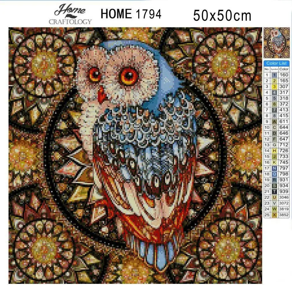 Owl Mandala - Exclusive Premium Diamond Painting Kit - Diamond Painting Kit
