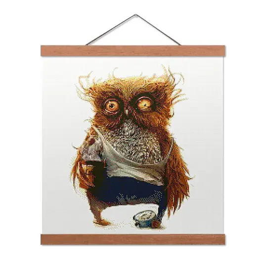 Owl Needs Coffee - Premium Diamond Painting Kit - Diamond Painting Kit