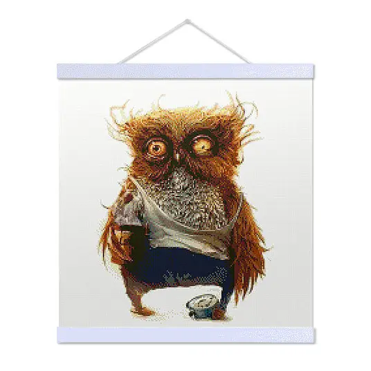 Owl Needs Coffee - Premium Diamond Painting Kit - Diamond Painting Kit