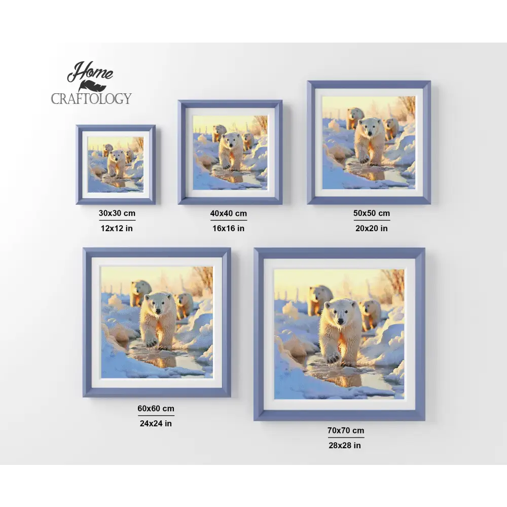 Pack of Polar Bears - Exclusive Premium Diamond Painting Kit - Diamond Painting Kit