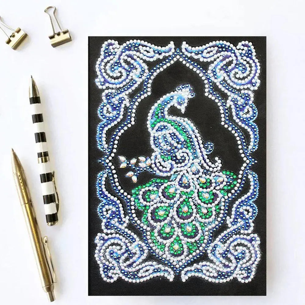 Peacock - Diamond Painting A5 Notebook - Notebook