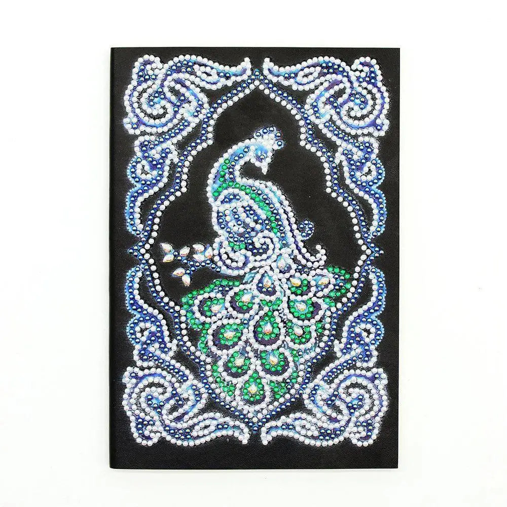 Peacock - Diamond Painting A5 Notebook - Notebook
