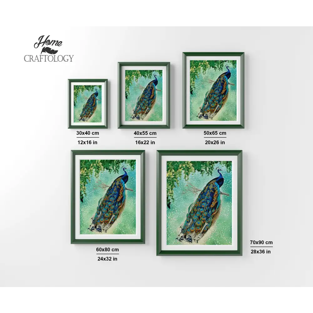 Peacock on a Branch - Premium Diamond Painting Kit - Diamond Painting Kit