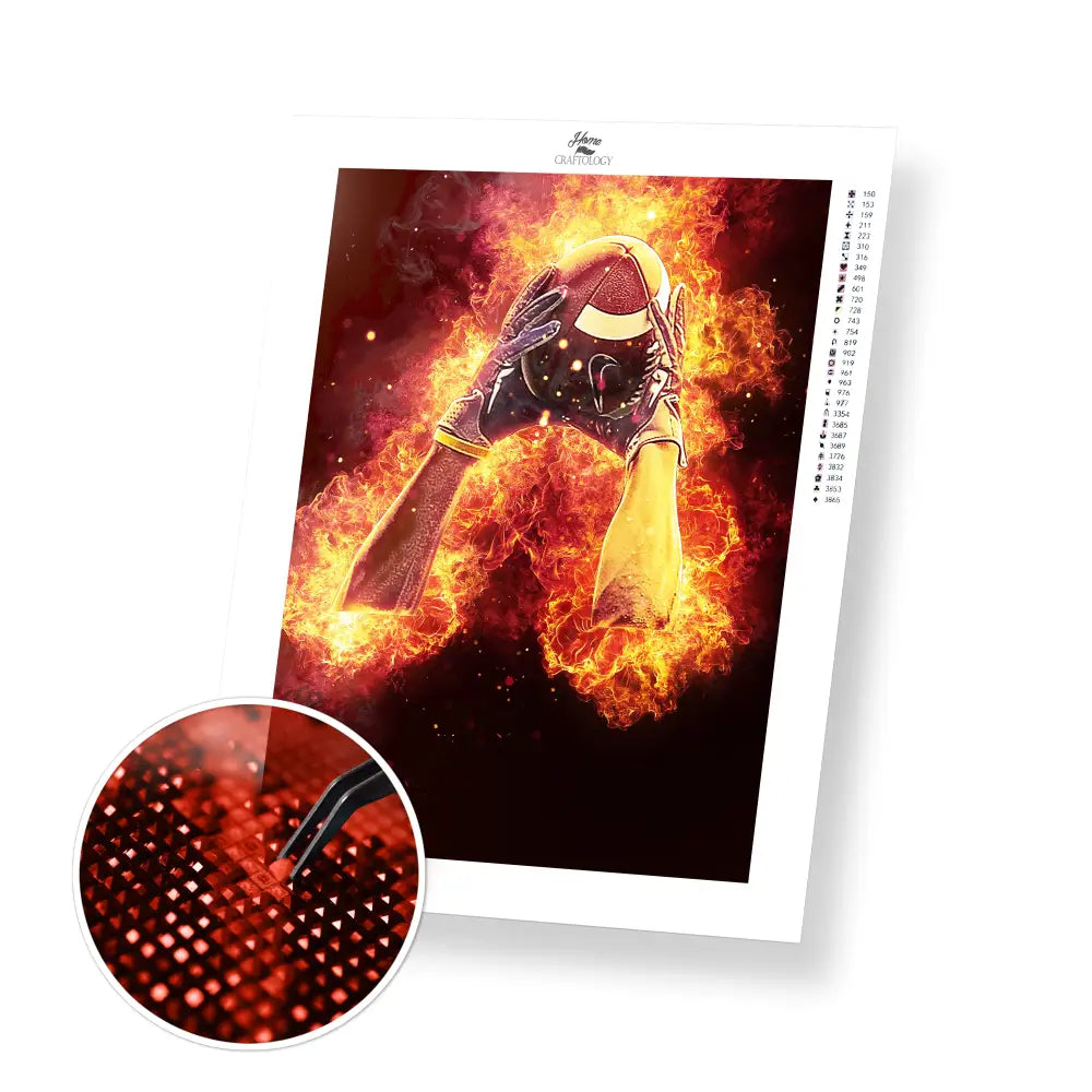Perfect Football Catch - Premium Diamond Painting Kit - 30x40cm / 12x16’’ / Square (Most Popular) - Diamond Painting Kit