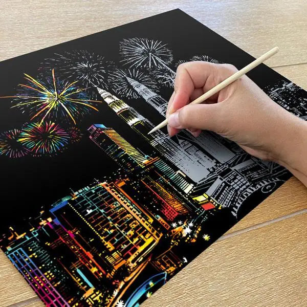 Petronas Towers Malaysia - Scratch Painting Kit - Scratch Painting