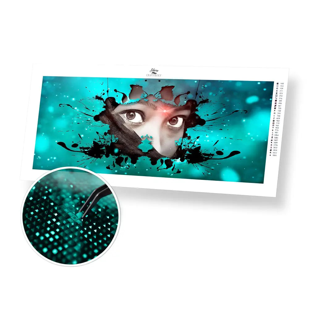 Piercing Eyes - Premium Diamond Painting Kit - 70x30cm / 28x12’’ / Square (Most Popular) - Diamond Painting Kit