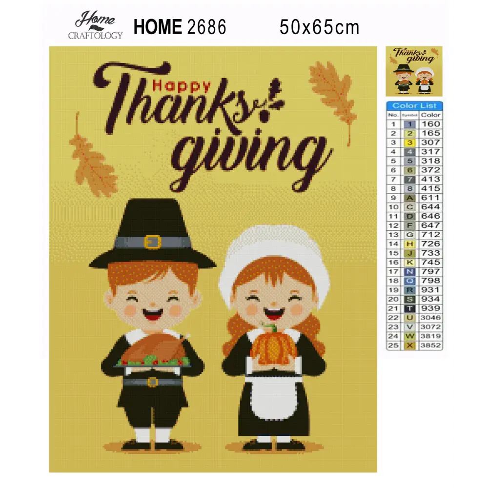Pilgrim Thanksgiving - Premium Diamond Painting Kit - Diamond Painting Kit