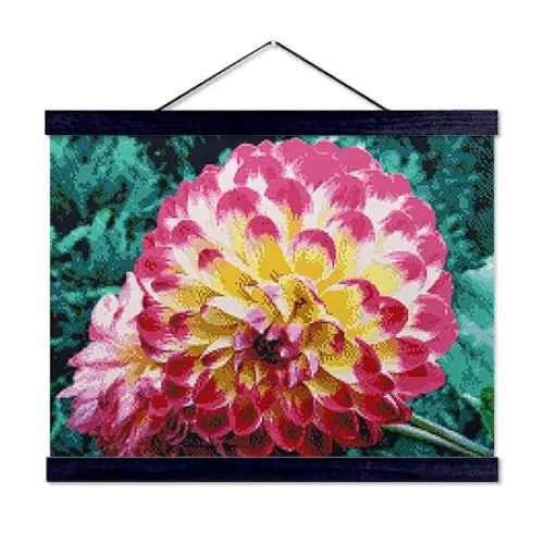 Pink and White Dahlia - Exclusive Premium Diamond Painting Kit - Diamond Painting Kit