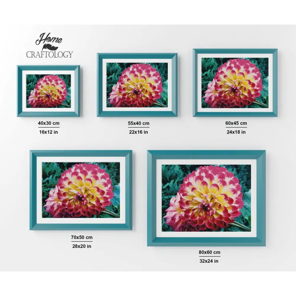 Pink and White Dahlia - Diamond Painting Kit - Home Craftology