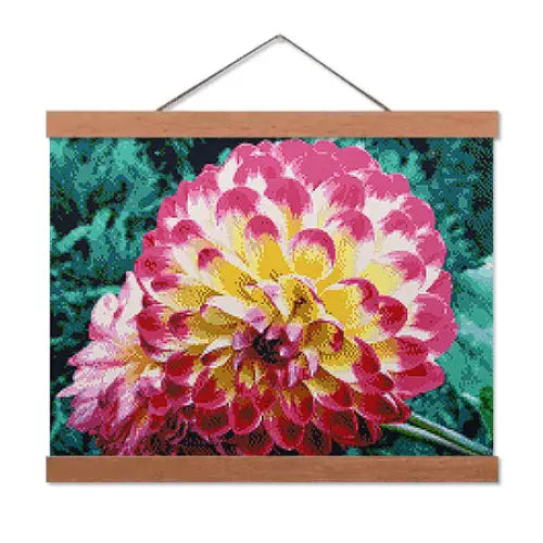 Pink and White Dahlia - Exclusive Premium Diamond Painting Kit - Diamond Painting Kit