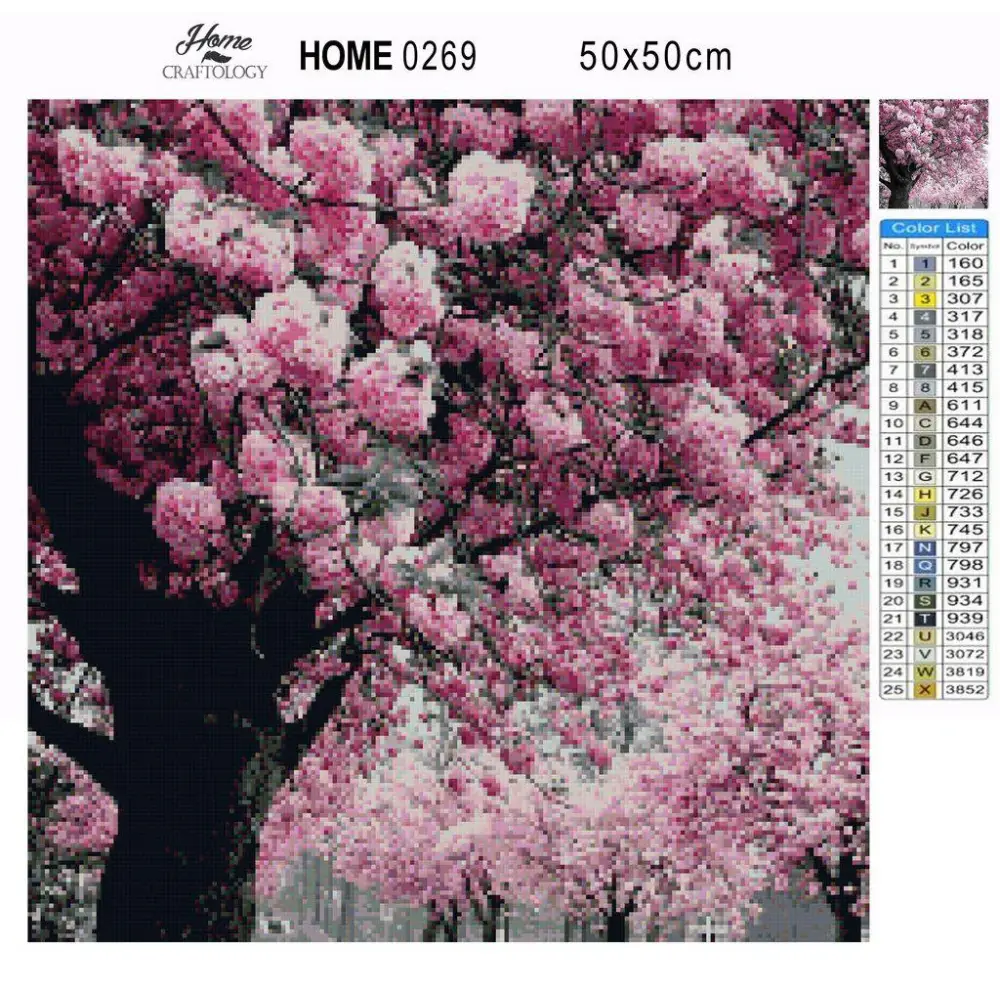 Pink Blossoms - Premium Diamond Painting Kit - Diamond Painting Kit