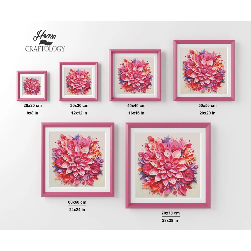 Pink Flower Mandala - Exclusive Premium Diamond Painting Kit - Diamond Painting Kit