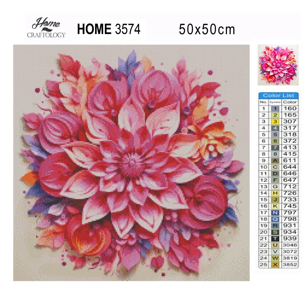 Pink Flower Mandala - Exclusive Premium Diamond Painting Kit - Diamond Painting Kit