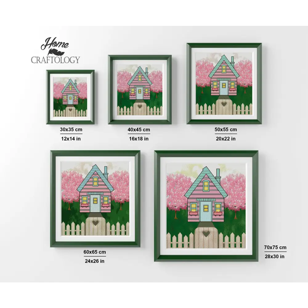 Pink House - Premium Diamond Painting Kit - Diamond Painting Kit