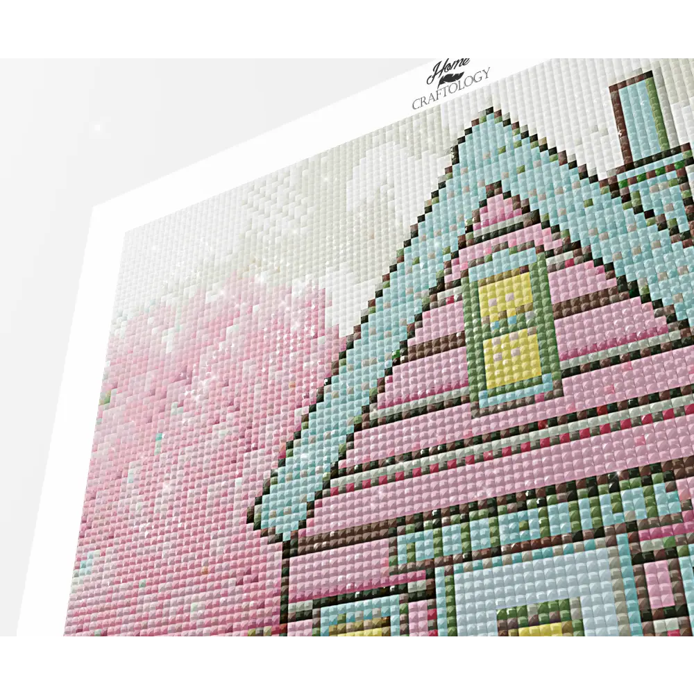 Pink House - Premium Diamond Painting Kit - Diamond Painting Kit