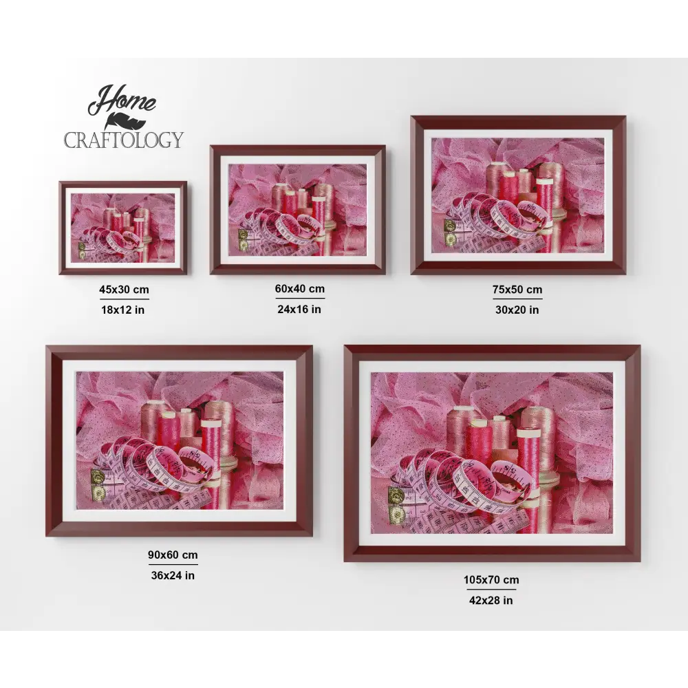 Pink Sewing Materials - Premium Diamond Painting Kit - Diamond Painting Kit