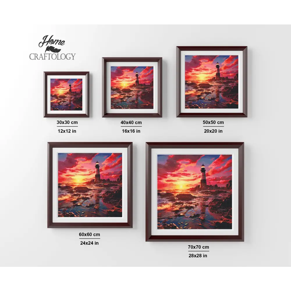 Pink Sky Lighthouse - Exclusive Premium Diamond Painting Kit - Diamond Painting Kit