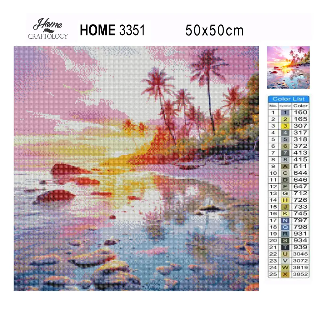 Pink Sunset - Exclusive Premium Diamond Painting Kit - Diamond Painting Kit