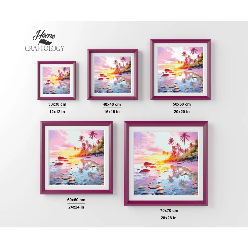 Pink Sunset - Exclusive Premium Diamond Painting Kit - Diamond Painting Kit