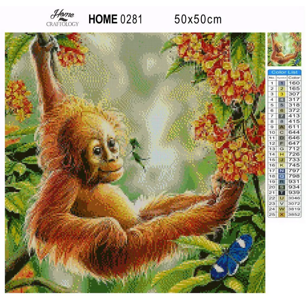 Playful Monkey - Premium Diamond Painting Kit - Diamond Painting Kit