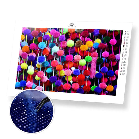 Pompoms - Premium Diamond Painting Kit - 45x30cm / Square (Most Popular) - Diamond Painting Kit