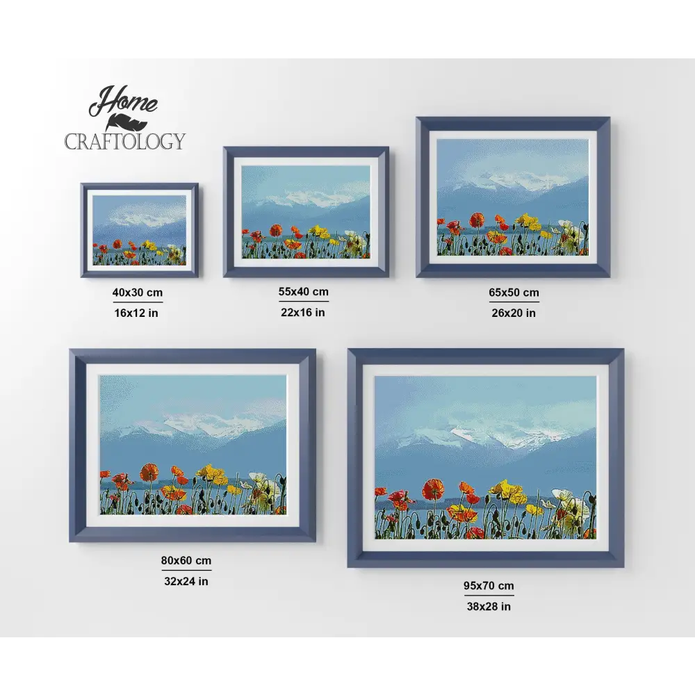 Poppies by Lake Geneva - Premium Diamond Painting Kit - Diamond Painting Kit