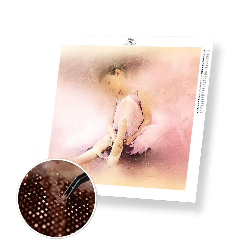 Pretty Little Ballerina - Premium Diamond Painting Kit - 40x40cm / 16x16’’ / Square (Most Popular) - Diamond Painting
