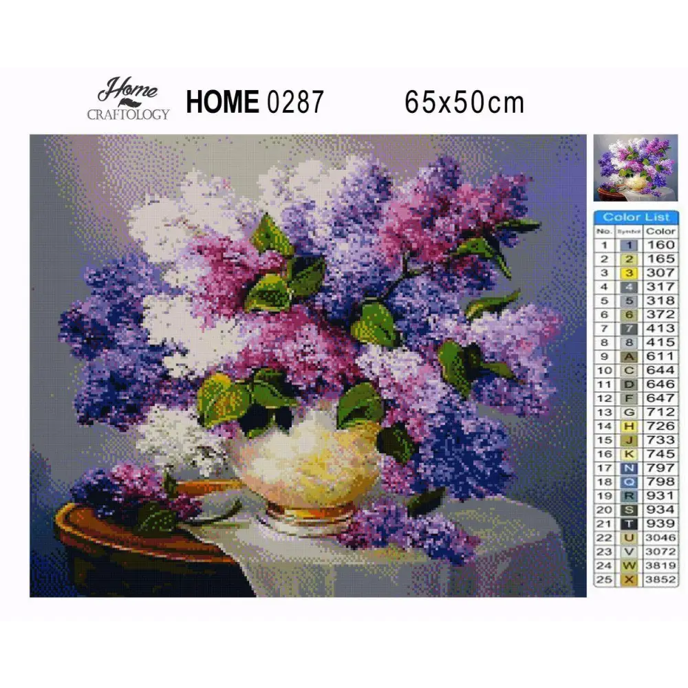 Purple and White Flowers - Premium Diamond Painting Kit - Diamond Painting Kit