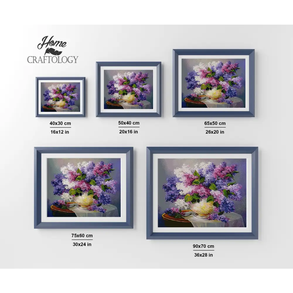 Purple and White Flowers - Premium Diamond Painting Kit - Diamond Painting Kit