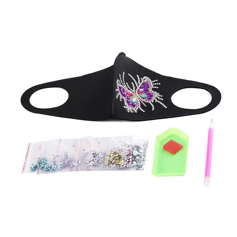 Purple Butterfly - Diamond Painting Face Mask - Face Mask