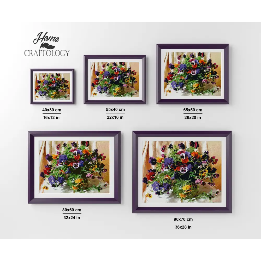 Purple Flowers - Premium Diamond Painting Kit - Diamond Painting Kit