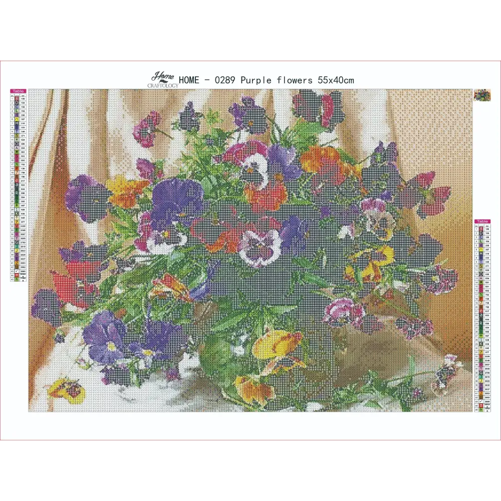 Purple Flowers - Premium Diamond Painting Kit - Diamond Painting Kit