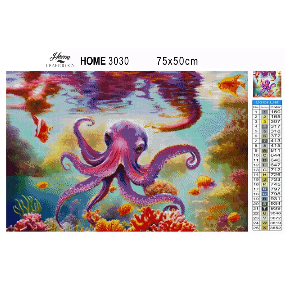 Purple Octopus - Premium Diamond Painting Kit - Diamond Painting Kit