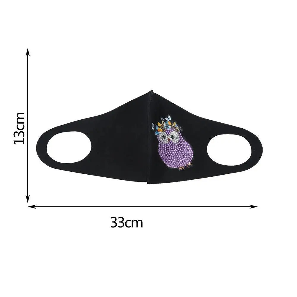 Purple Owl - Diamond Painting Face Mask - Face Mask