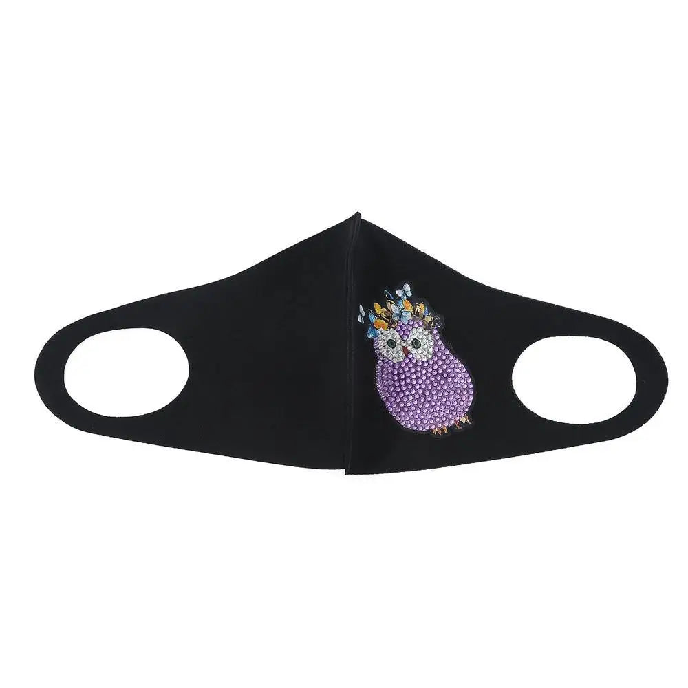 Purple Owl - Diamond Painting Face Mask - Face Mask