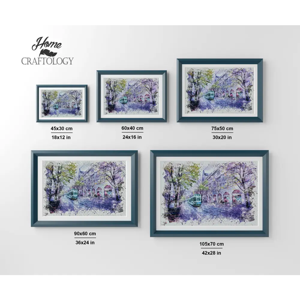 Purple Street Painting - Premium Diamond Painting Kit - Diamond Painting Kit